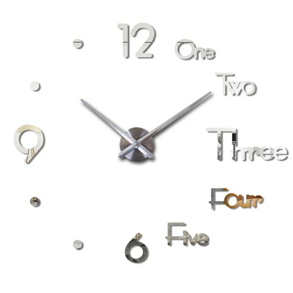 💥IN STOCK💥 SILVER 3D Sticker Wall Clock - Picture 2 of 7